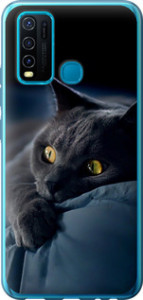 Чехол на Vivo Y30 Дымчатый кот 825u-2154 (Серый)