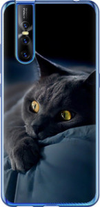 Чехол на Vivo V15 pro Димчастий кіт 825t-1763 (Сірий)