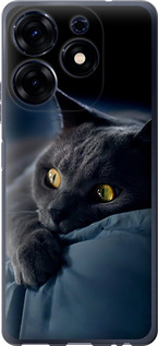 Чехол на Tecno Spark 10 Pro Дымчатый кот 825u-3022 (Серый)