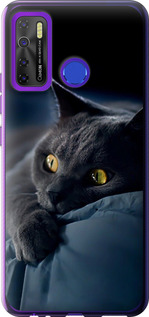 Чехол на Tecno Camon 15 Дымчатый кот 825u-2405 (Серый)
