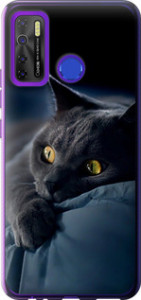 Чехол на Tecno Camon 15 Дымчатый кот 825u-2405 (Серый)