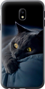 Чехол на Samsung Galaxy J3 (2017) Дымчатый кот 825t-650 (Серый)