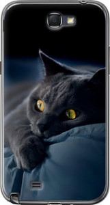 Чехол на Samsung Galaxy Note 2 N7100 Дымчатый кот 825t-17 (Серый)