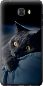 Чехол на Samsung Galaxy C9 Pro Дымчатый кот 825u-720 (Серый)