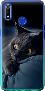 Чехол на Realme 3 Димчастий кіт 825u-1869 (Сірий)