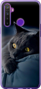 Чехол на Realme 6i Дымчатый кот 825t-2059 (Серый)