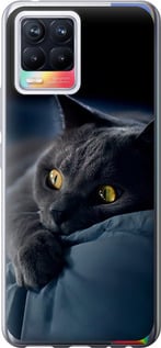 Чехол на Realme 8 Дымчатый кот 825u-2303 (Серый)