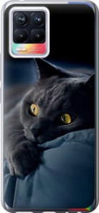 Чехол на Realme 8 Дымчатый кот 825u-2303 (Серый)