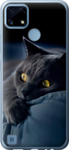 Чехол на Realme C21 Дымчатый кот 825u-2321 (Серый)