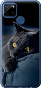 Чехол на Realme C12 Дымчатый кот 825t-2240 (Серый)