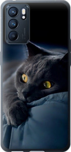 Чехол на Oppo Reno6 5G Дымчатый кот 825u-2651 (Серый)