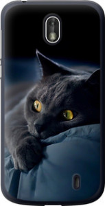 Чехол на Nokia 1 Дымчатый кот 825u-1373 (Серый)