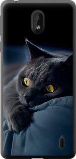 Чехол на Nokia 1 Plus Дымчатый кот 825u-1677 (Серый)