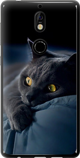 Чехол на Nokia 7 Дымчатый кот 825u-1367 (Серый)