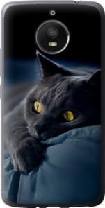 Чехол на Motorola Moto E4 Plus Дымчатый кот 825u-1000 (Серый)