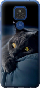 Чехол на Motorola E7 Plus Дымчатый кот 825u-2107 (Серый)