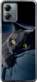 Чехол на Motorola Moto G14 Дымчатый кот 825u-3197 (Серый)