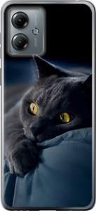 Чехол на Motorola Moto G14 Дымчатый кот 825u-3197 (Серый)