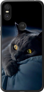 Чохол на Motorola One Димчастий кіт 825t-1589 (Сірий)
