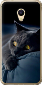 Чехол на Meizu M5s Дымчатый кот 825u-776 (Серый)