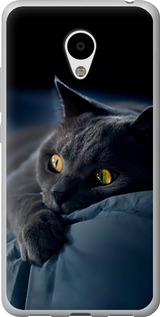 Чохол для Meizu M3s Димчастий кіт 825t-943 (Сірий)