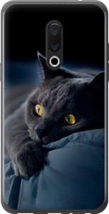 Чехол на Meizu 15 Дымчатый кот 825u-1472 (Серый)