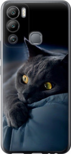 Чехол на Infinix Hot 12i Дымчатый кот 825u-2863 (Серый)