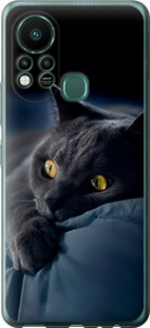 Чехол на Infinix Hot 11S Дымчатый кот 825u-2757 (Серый)