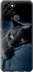 Чехол на Infinix Smart 6 Димчастий кіт 825u-2758 (Сірий)