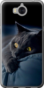 Чехол на Huawei Y5 2017 Дымчатый кот 825t-992 (Серый)