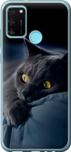 Чехол на Huawei Honor 9A Дымчатый кот 825u-1900 (Серый)