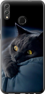 Чехол на Huawei Honor 8X Дымчатый кот 825t-1596 (Серый)
