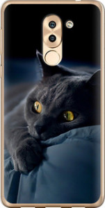 Чехол на Huawei Honor 6X Дымчатый кот 825t-460 (Серый) для Huawei Honor GR5 2017