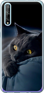 Чохол на Huawei P Smart S Димчастий кіт 825u-1813 (Сірий)