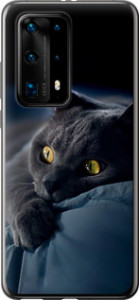 Чехол на Huawei P40 Pro Plus Дымчатый кот 825u-1917 (Серый)