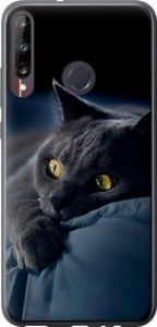 Чехол на Huawei P40 Lite E Дымчатый кот 825t-1875 (Серый) для Huawei P40 Lite E