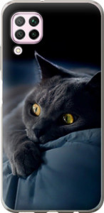 Чехол на Huawei P40 Lite Дымчатый кот 825t-1887 (Серый)