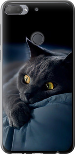 Чехол на HTC Desire 12 Plus Дымчатый кот 825u-1485 (Серый)