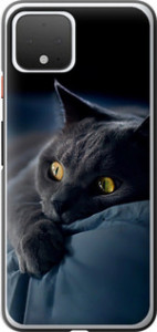 Чехол на Google Pixel 4 Дымчатый кот 825u-1755 (Серый)