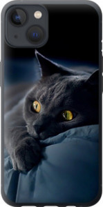 Чехол на iPhone 13 Дымчатый кот 825u-2374 (Серый)