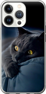 Чехол на iPhone 13 Pro Дымчатый кот 825u-2372 (Серый)