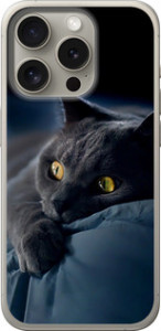 Чехол на iPhone 15 Pro Дымчатый кот 825u-3096 (Серый)