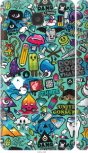 Чехол на Xiaomi Redmi 2 Стикер бомбинг 1 693c-98 (Зеленый)