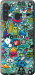 Чехол на Samsung Galaxy A21 Стикер бомбинг 1 693u-1841 (Зеленый)