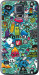 Чехол на Samsung Galaxy S5 Duos SM G900FD Стикер бомбинг 1 693u-62 (Зеленый)