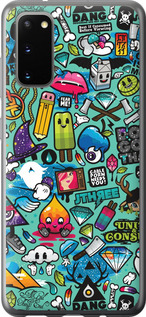 Чохол на Samsung Galaxy S20 Стикер бомбинг 1 693t-1824 (Зелений)