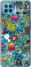 Чехол на Oppo Reno 4 Lite Стикер бомбинг 1 693t-2099 (Зеленый)