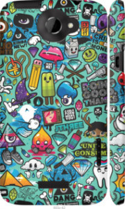 Чохол на HTC One X+ Стікери бомінг 1 693c-69 (Зелений)