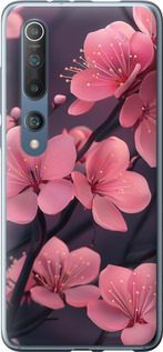 Чехол на Xiaomi Mi 10 Пурпурная сакура 6075u-1860 (Фиолетовый)