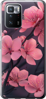 Чехол на Xiaomi Poco X3 GT Пурпурна сакура 6075u-2511 (Фіолетовий)